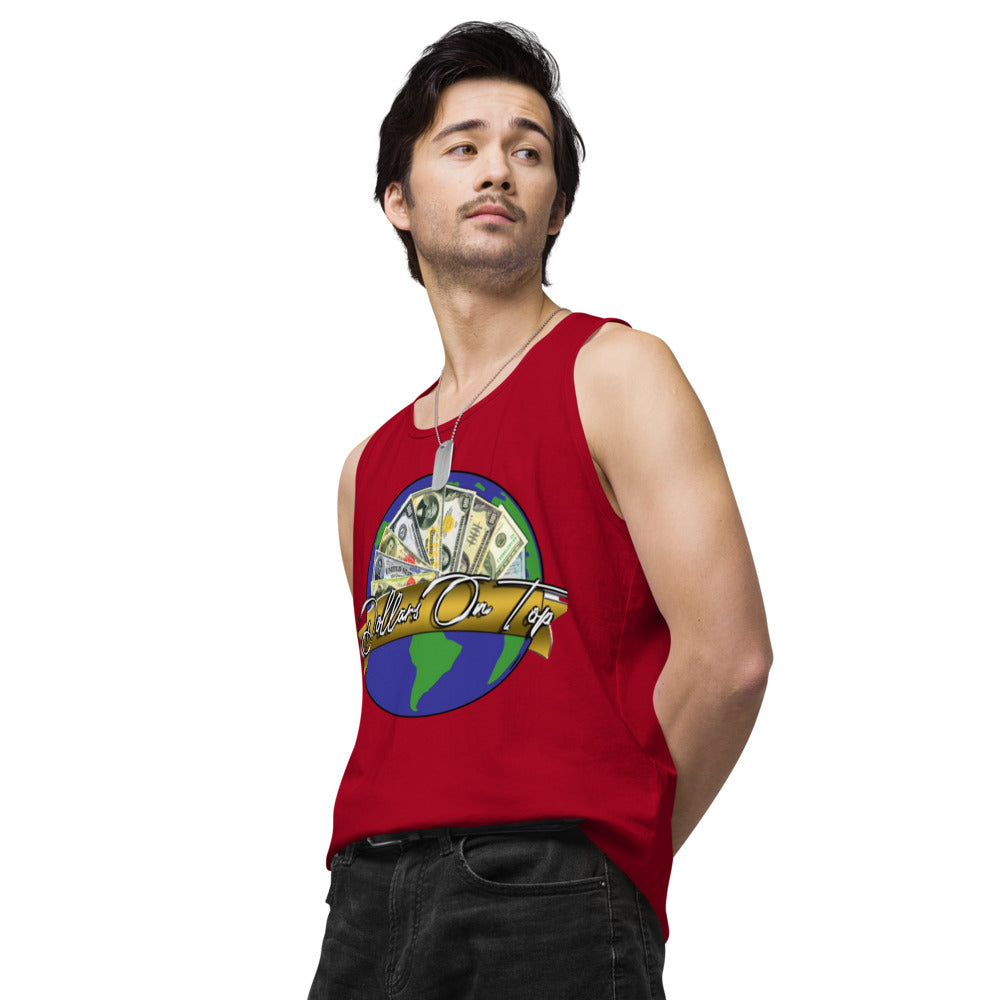 Dollars. On. Top Globe Edition Men’s Premium Tank Top